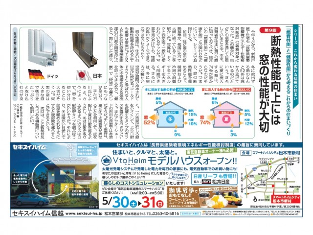 市民タイムス（長野県）連載・第９回　断熱性能向上には窓の性能が大切